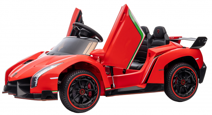 Masinuta electrica Premier 4x4 Lamborghini Veneno S, 12V, roti cauciuc EVA, scaun piele ecologica, rosu [18]