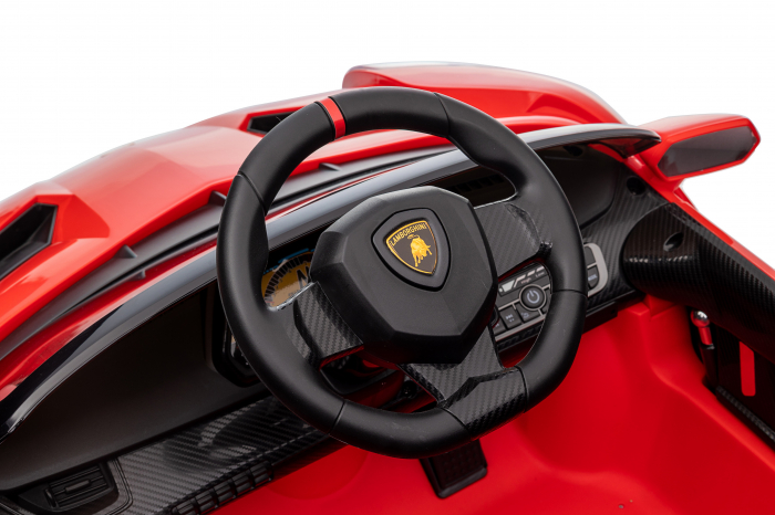 Masinuta electrica Premier 4x4 Lamborghini Veneno S, 12V, roti cauciuc EVA, scaun piele ecologica, rosu [33]