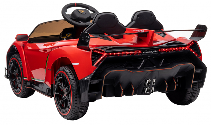 Masinuta electrica Premier 4x4 Lamborghini Veneno S, 12V, roti cauciuc EVA, scaun piele ecologica, rosu [8]