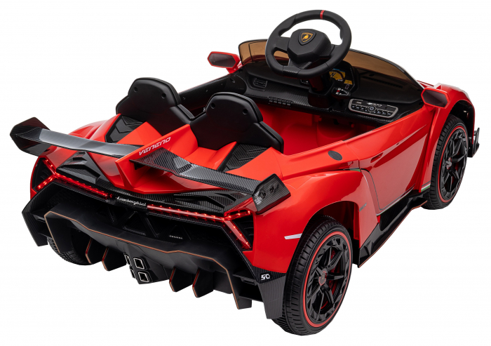 Masinuta electrica Premier 4x4 Lamborghini Veneno S, 12V, roti cauciuc EVA, scaun piele ecologica, rosu [30]