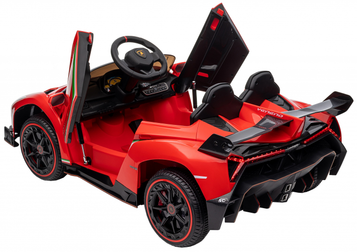 Masinuta electrica Premier 4x4 Lamborghini Veneno S, 12V, roti cauciuc EVA, scaun piele ecologica, rosu [27]