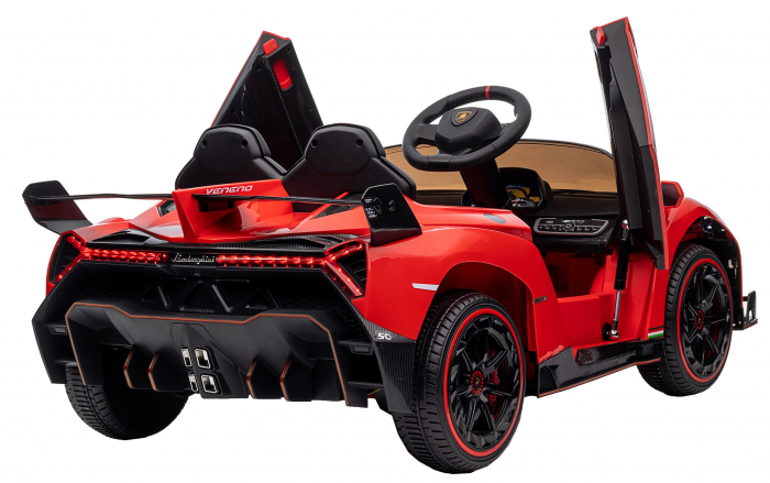 Masinuta electrica Premier 4x4 Lamborghini Veneno S, 12V, roti cauciuc EVA, scaun piele ecologica, rosu [22]