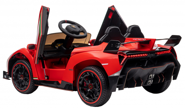 Masinuta electrica Premier 4x4 Lamborghini Veneno S, 12V, roti cauciuc EVA, scaun piele ecologica, rosu [19]
