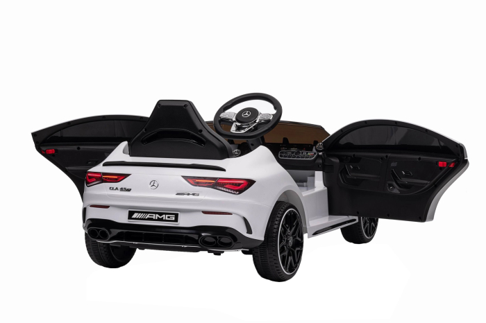 Masinuta electrica Premier 4x4 Mercedes CLA-45, 12V, roti cauciuc EVA, scaun piele ecologica, alb [5]