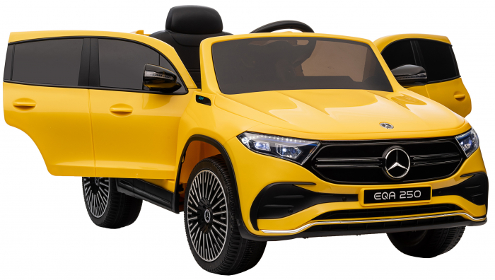 Masinuta electrica Premier 4x4 Mercedes EQA 250, 12V, roti cauciuc EVA, scaun piele ecologica, galben [21]