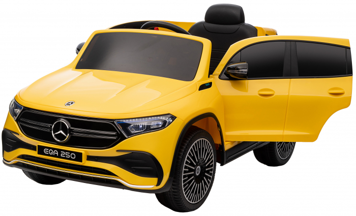 Masinuta electrica Premier 4x4 Mercedes EQA 250, 12V, roti cauciuc EVA, scaun piele ecologica, galben [24]