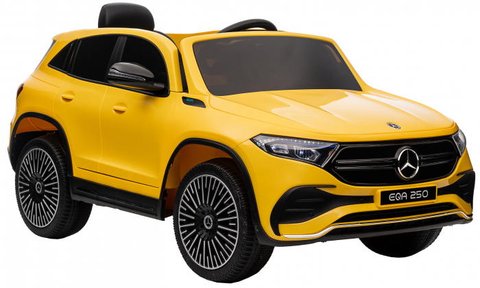 Masinuta electrica Premier 4x4 Mercedes EQA 250, 12V, roti cauciuc EVA, scaun piele ecologica, galben [11]