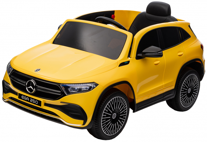 Masinuta electrica Premier 4x4 Mercedes EQA 250, 12V, roti cauciuc EVA, scaun piele ecologica, galben [25]