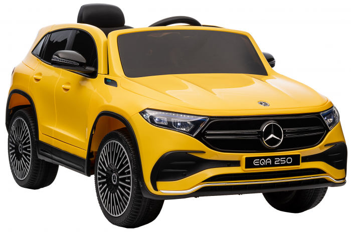 Masinuta electrica Premier 4x4 Mercedes EQA 250, 12V, roti cauciuc EVA, scaun piele ecologica, galben [12]