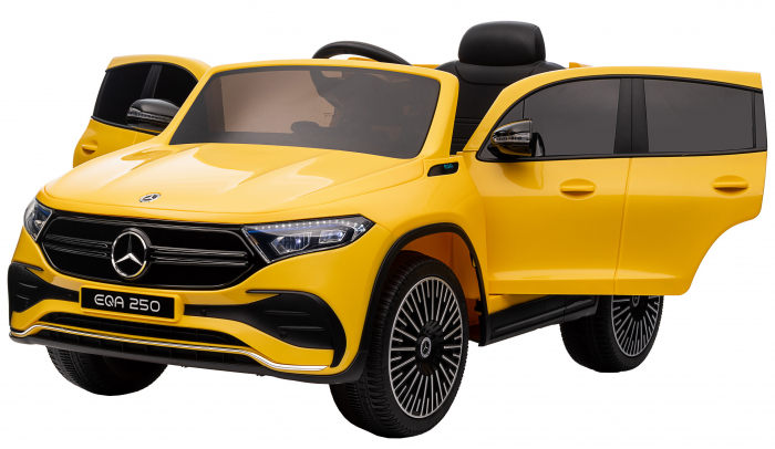 Masinuta electrica Premier 4x4 Mercedes EQA 250, 12V, roti cauciuc EVA, scaun piele ecologica, galben [15]
