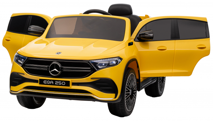 Masinuta electrica Premier 4x4 Mercedes EQA 250, 12V, roti cauciuc EVA, scaun piele ecologica, galben [14]