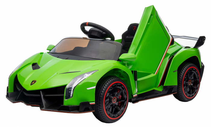 Masinuta electrica Premier 4x4 Lamborghini Veneno S, 12V, roti cauciuc EVA, scaun piele ecologica, verde [33]