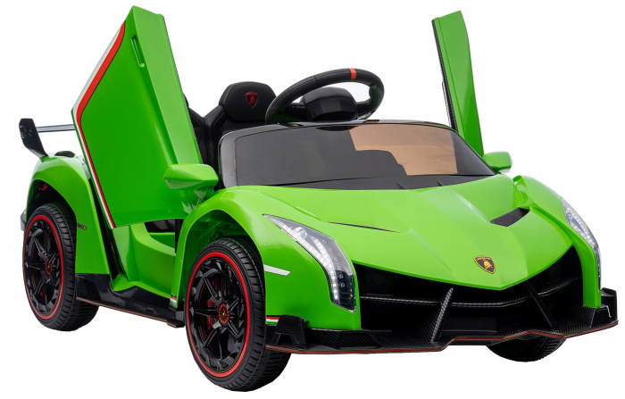 Masinuta electrica Premier 4x4 Lamborghini Veneno S, 12V, roti cauciuc EVA, scaun piele ecologica, verde [24]