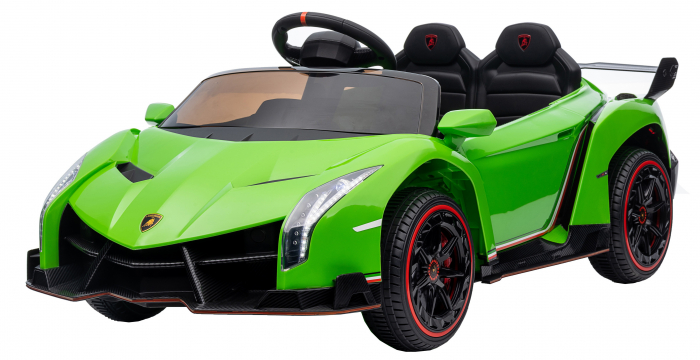 Masinuta electrica Premier 4x4 Lamborghini Veneno S, 12V, roti cauciuc EVA, scaun piele ecologica, verde [4]