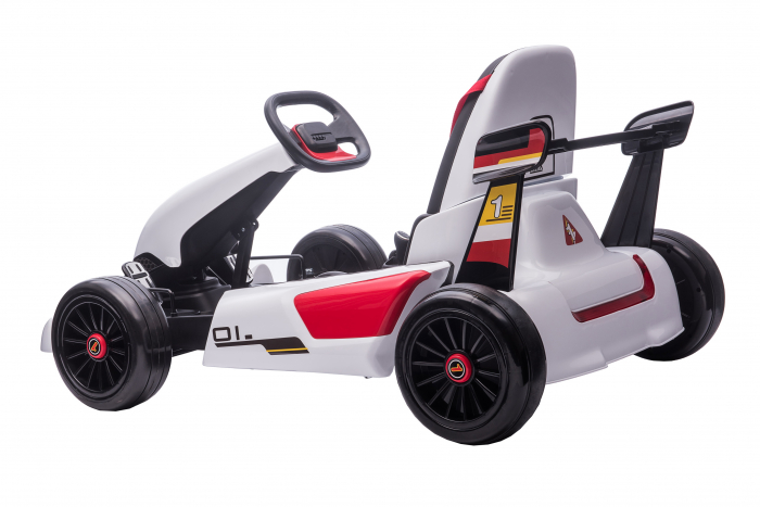 Kart electric Premier Hurry, 24V, roti cauciuc EVA, alb [5]