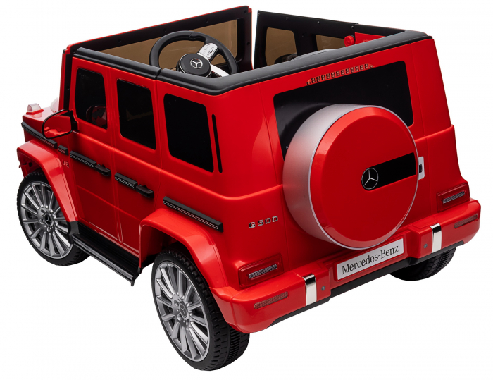 Masinuta electrica Premier 4x4 Mercedes G500, 12V, roti cauciuc EVA, scaun piele ecologica, rosu [44]