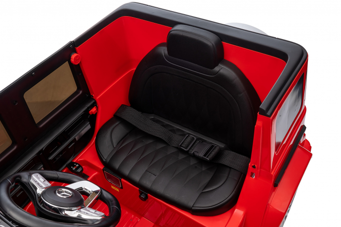 Masinuta electrica Premier 4x4 Mercedes G500, 12V, roti cauciuc EVA, scaun piele ecologica, rosu [62]