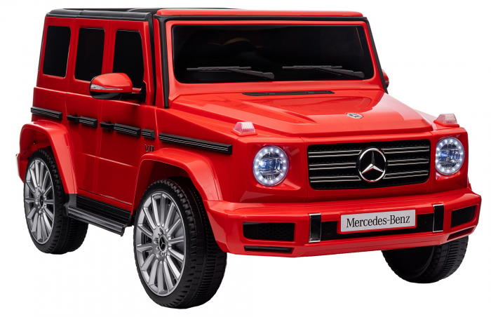Masinuta electrica Premier 4x4 Mercedes G500, 12V, roti cauciuc EVA, scaun piele ecologica, rosu [16]