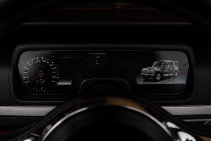 Masinuta electrica Premier 4x4 Mercedes G500, 12V, roti cauciuc EVA, scaun piele ecologica, rosu [75]