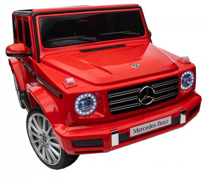 Masinuta electrica Premier 4x4 Mercedes G500, 12V, roti cauciuc EVA, scaun piele ecologica, rosu [43]