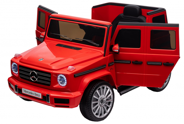 Masinuta electrica Premier 4x4 Mercedes G500, 12V, roti cauciuc EVA, scaun piele ecologica, rosu [36]