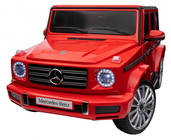 Masinuta electrica Premier 4x4 Mercedes G500, 12V, roti cauciuc EVA, scaun piele ecologica, rosu [40]