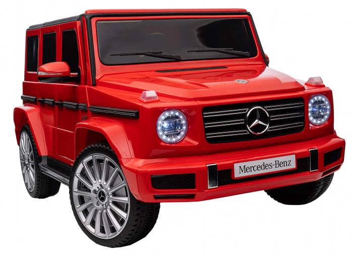 Masinuta electrica Premier 4x4 Mercedes G500, 12V, roti cauciuc EVA, scaun piele ecologica, rosu [42]