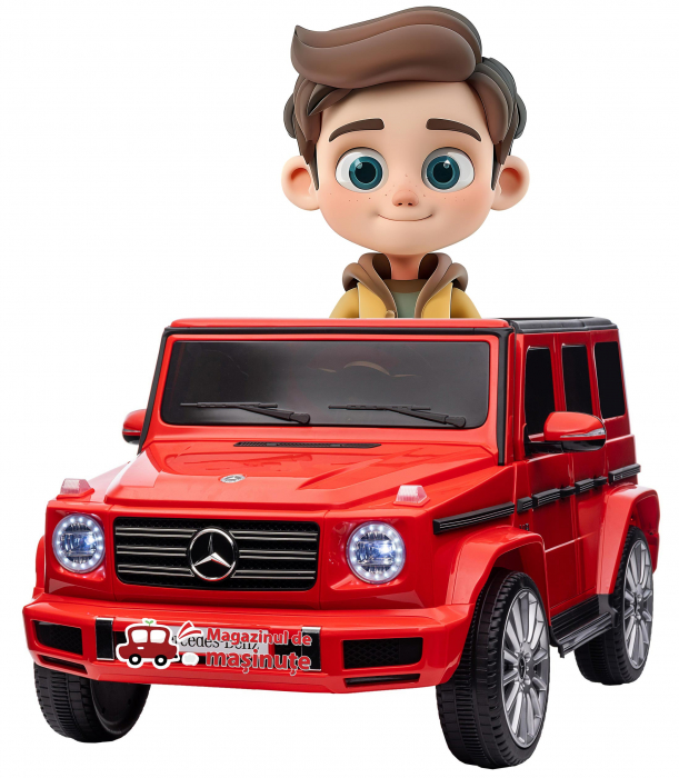 Masinuta electrica Premier 4x4 Mercedes G500, 12V, roti cauciuc EVA, scaun piele ecologica, rosu [1]