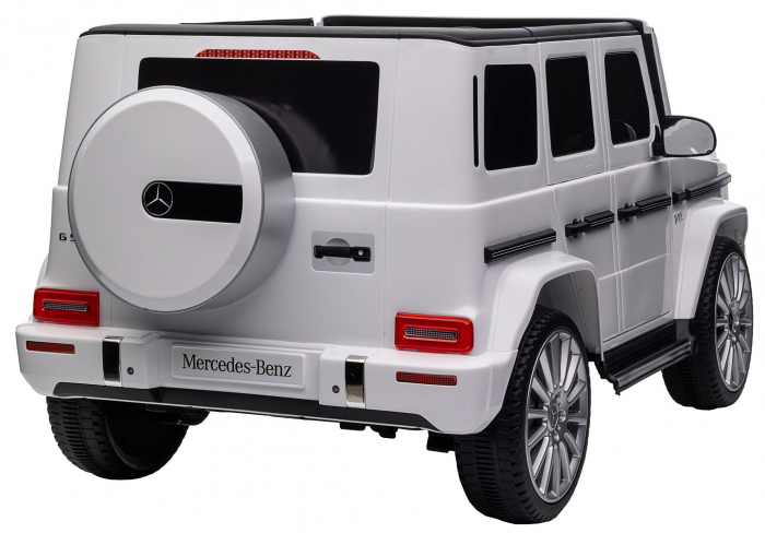 Masinuta electrica Premier 4x4 Mercedes G500, 12V, roti cauciuc EVA, scaun piele ecologica, alb [11]