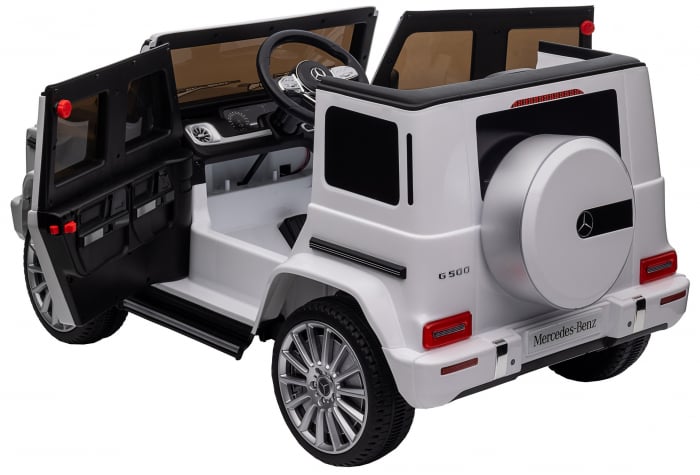 Masinuta electrica Premier 4x4 Mercedes G500, 12V, roti cauciuc EVA, scaun piele ecologica, alb [28]