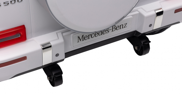 Masinuta electrica Premier 4x4 Mercedes G500, 12V, roti cauciuc EVA, scaun piele ecologica, alb [66]