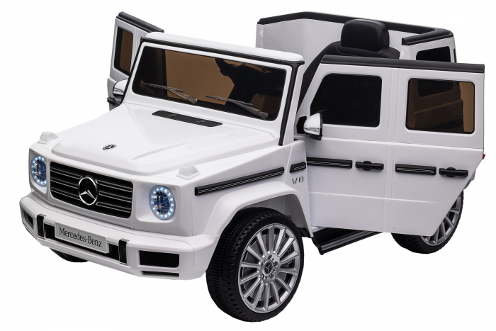 Masinuta electrica Premier 4x4 Mercedes G500, 12V, roti cauciuc EVA, scaun piele ecologica, alb [27]