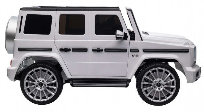 Masinuta electrica Premier 4x4 Mercedes G500, 12V, roti cauciuc EVA, scaun piele ecologica, alb [13]