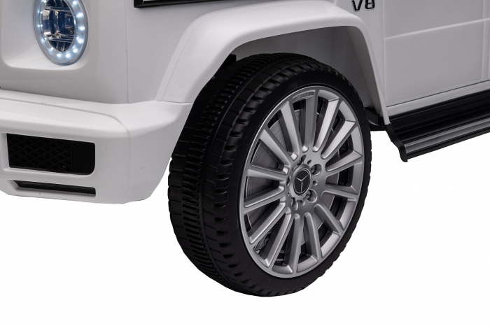 Masinuta electrica Premier 4x4 Mercedes G500, 12V, roti cauciuc EVA, scaun piele ecologica, alb [41]