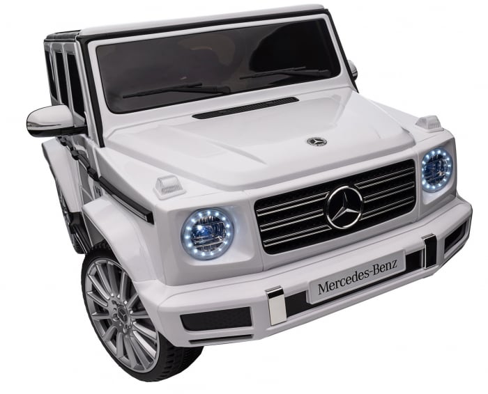 Masinuta electrica Premier 4x4 Mercedes G500, 12V, roti cauciuc EVA, scaun piele ecologica, alb [34]
