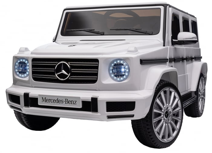 Masinuta electrica Premier 4x4 Mercedes G500, 12V, roti cauciuc EVA, scaun piele ecologica, alb [31]