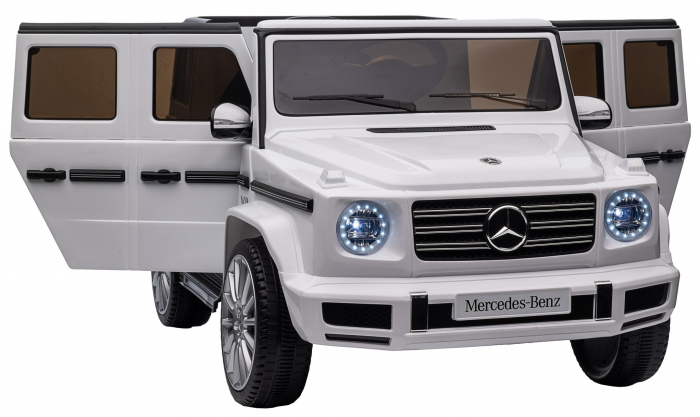 Masinuta electrica Premier 4x4 Mercedes G500, 12V, roti cauciuc EVA, scaun piele ecologica, alb [26]