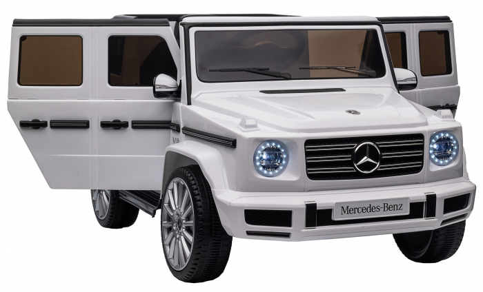 Masinuta electrica Premier 4x4 Mercedes G500, 12V, roti cauciuc EVA, scaun piele ecologica, alb [25]