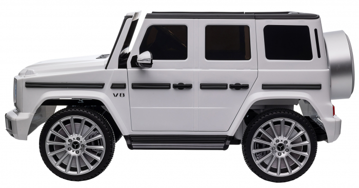Masinuta electrica Premier 4x4 Mercedes G500, 12V, roti cauciuc EVA, scaun piele ecologica, alb [7]