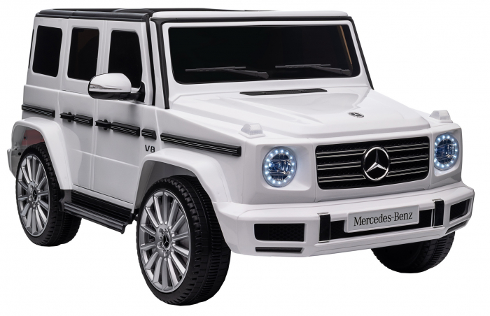 Masinuta electrica Premier 4x4 Mercedes G500, 12V, roti cauciuc EVA, scaun piele ecologica, alb [15]