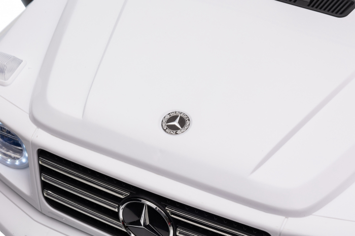 Masinuta electrica Premier 4x4 Mercedes G500, 12V, roti cauciuc EVA, scaun piele ecologica, alb [39]