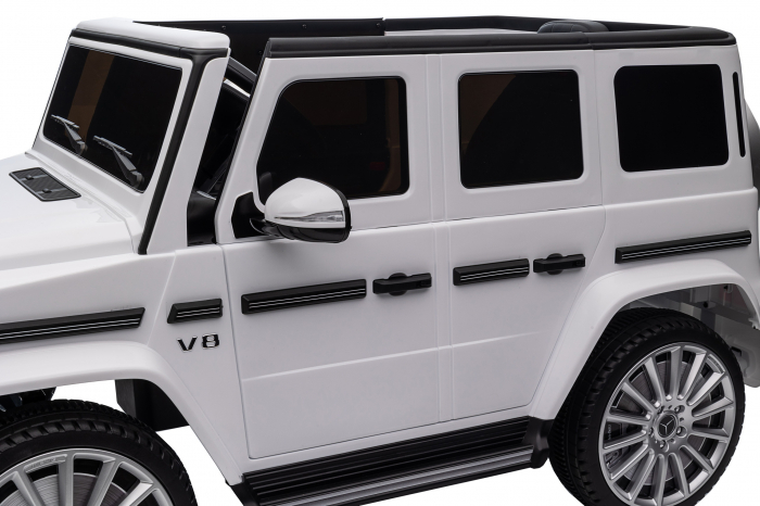 Masinuta electrica Premier 4x4 Mercedes G500, 12V, roti cauciuc EVA, scaun piele ecologica, alb [45]