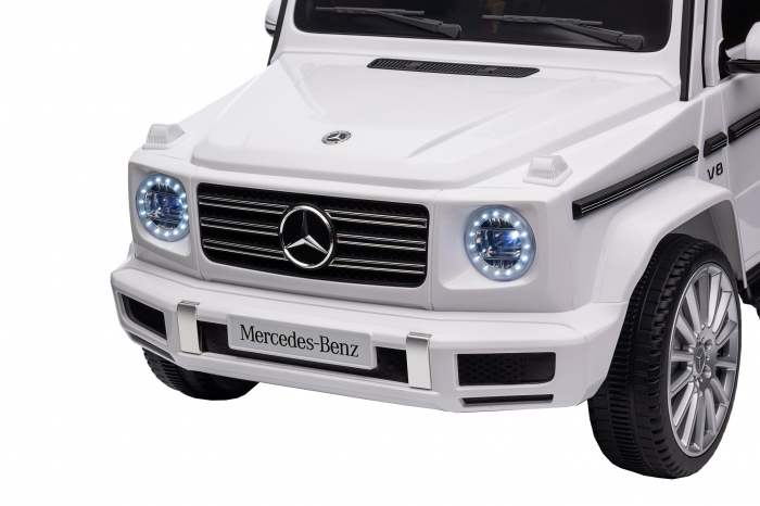 Masinuta electrica Premier 4x4 Mercedes G500, 12V, roti cauciuc EVA, scaun piele ecologica, alb [37]