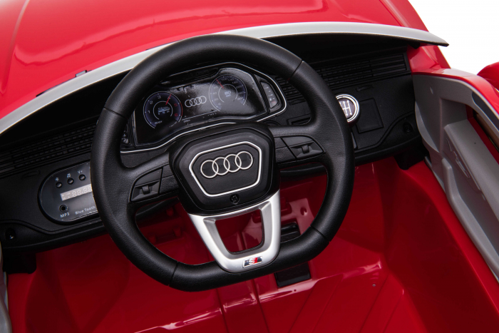 Masinuta electrica Premier Audi Q8, 12V, roti cauciuc EVA, scaun piele ecologica, rosu [27]