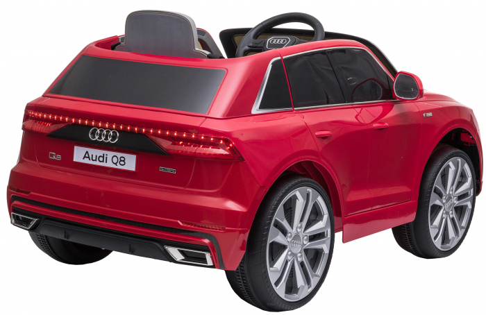 Masinuta electrica Premier Audi Q8, 12V, roti cauciuc EVA, scaun piele ecologica, rosu [12]