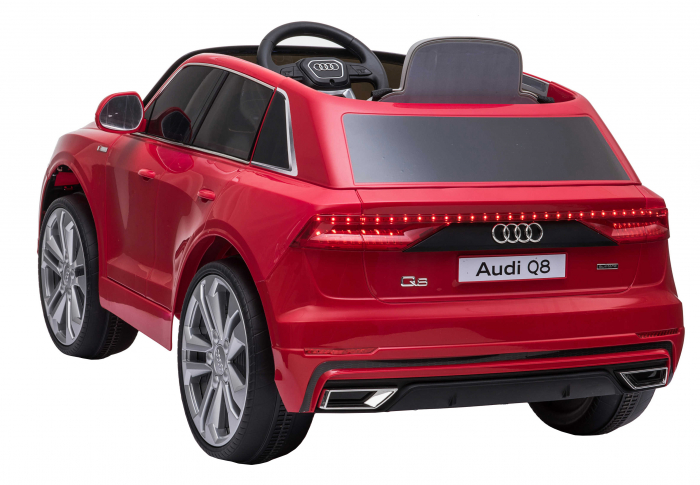 Masinuta electrica Premier Audi Q8, 12V, roti cauciuc EVA, scaun piele ecologica, rosu [9]