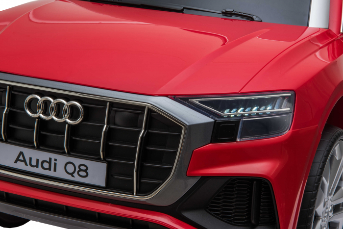 Masinuta electrica Premier Audi Q8, 12V, roti cauciuc EVA, scaun piele ecologica, rosu [34]