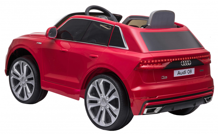 Masinuta electrica Premier Audi Q8, 12V, roti cauciuc EVA, scaun piele ecologica, rosu [7]