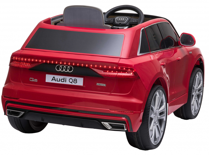 Masinuta electrica Premier Audi Q8, 12V, roti cauciuc EVA, scaun piele ecologica, rosu [11]