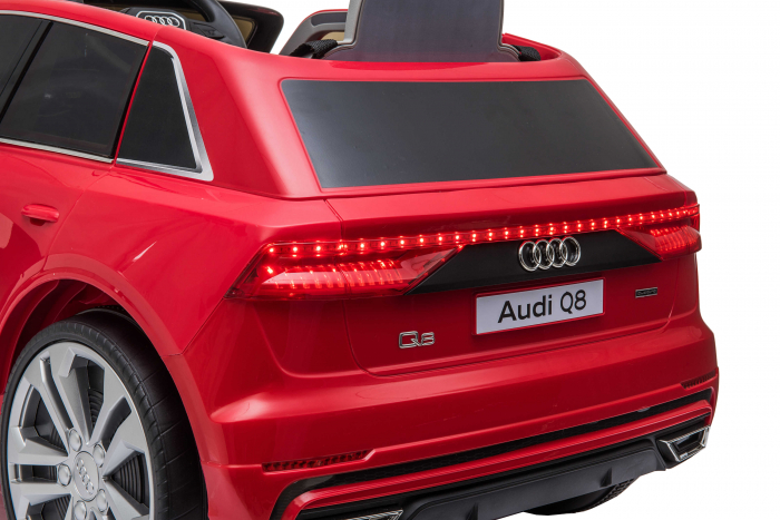 Masinuta electrica Premier Audi Q8, 12V, roti cauciuc EVA, scaun piele ecologica, rosu [33]